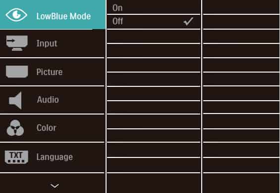 Philips 221V8LB OSD Menu
